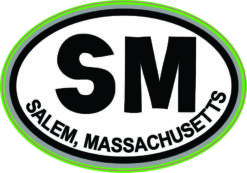 Green Oval SM Salem Massachusetts Sticker
