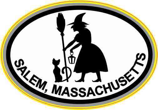 Witch Oval Salem Massachusetts Sticker
