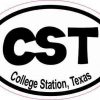 Oval CST College Station Texas Sticker