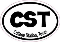 Oval CST College Station Texas Sticker