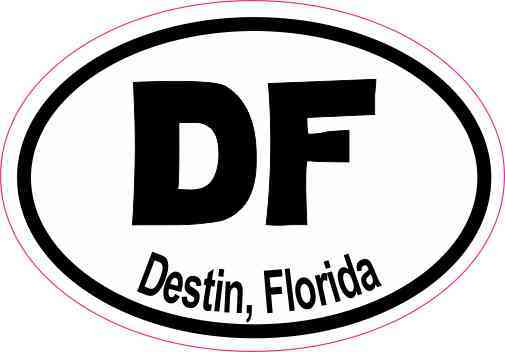 Oval DF Destin Florida Sticker