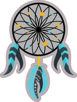 Gold and Turquoise Dream Catcher Sticker