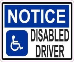 Notice Disabled Driver Magnet