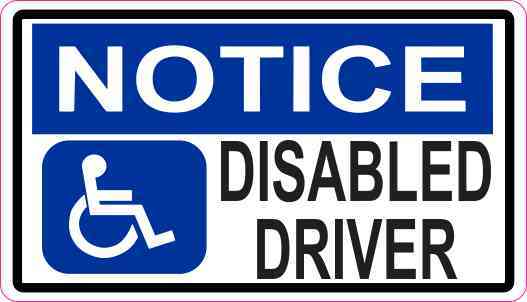 Notice Disabled Driver Magnet