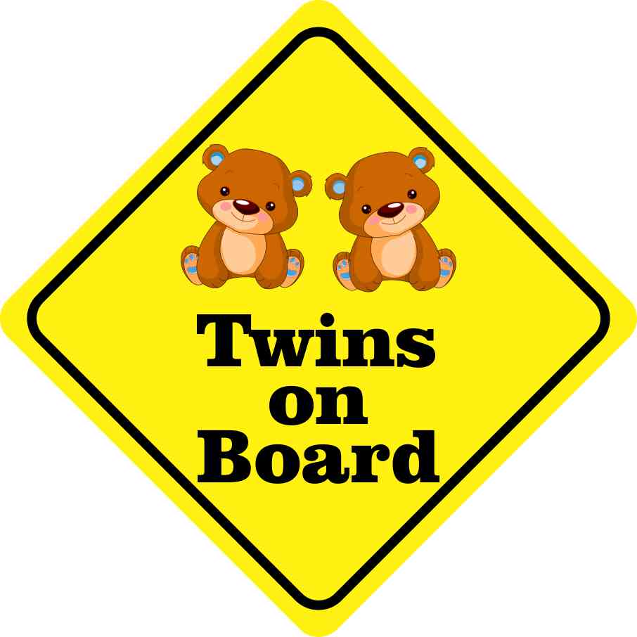 6in x 6in Boy Twins on Board Magnet