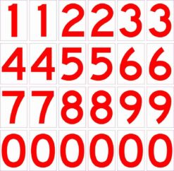 Red Mailbox Number Stickers