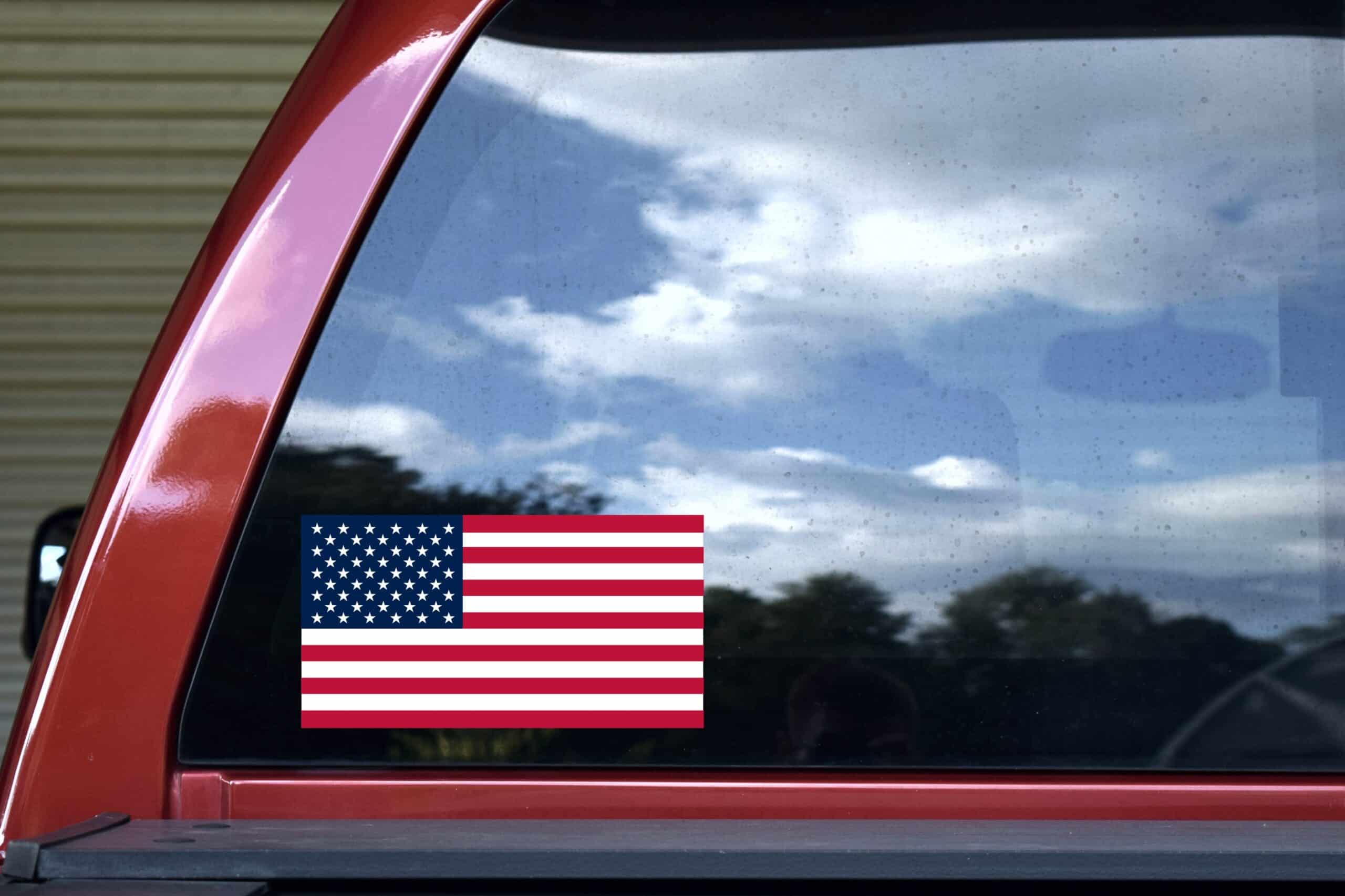 8.5in x 4.5in American Flag Sticker