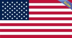 8.5in x 4.5in American Flag Sticker