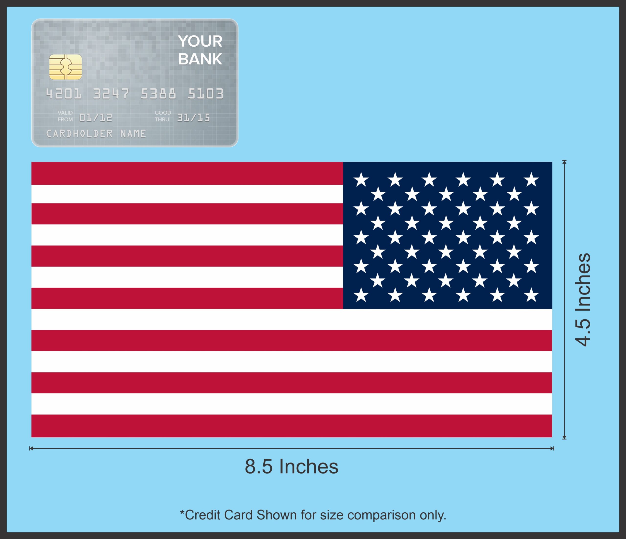 8.5in x 4.5in Retreating American Flag Magnet