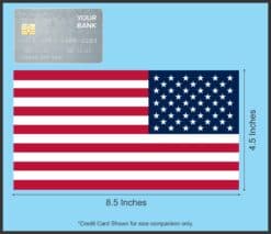 8.5in x 4.5in Retreating American Flag Sticker