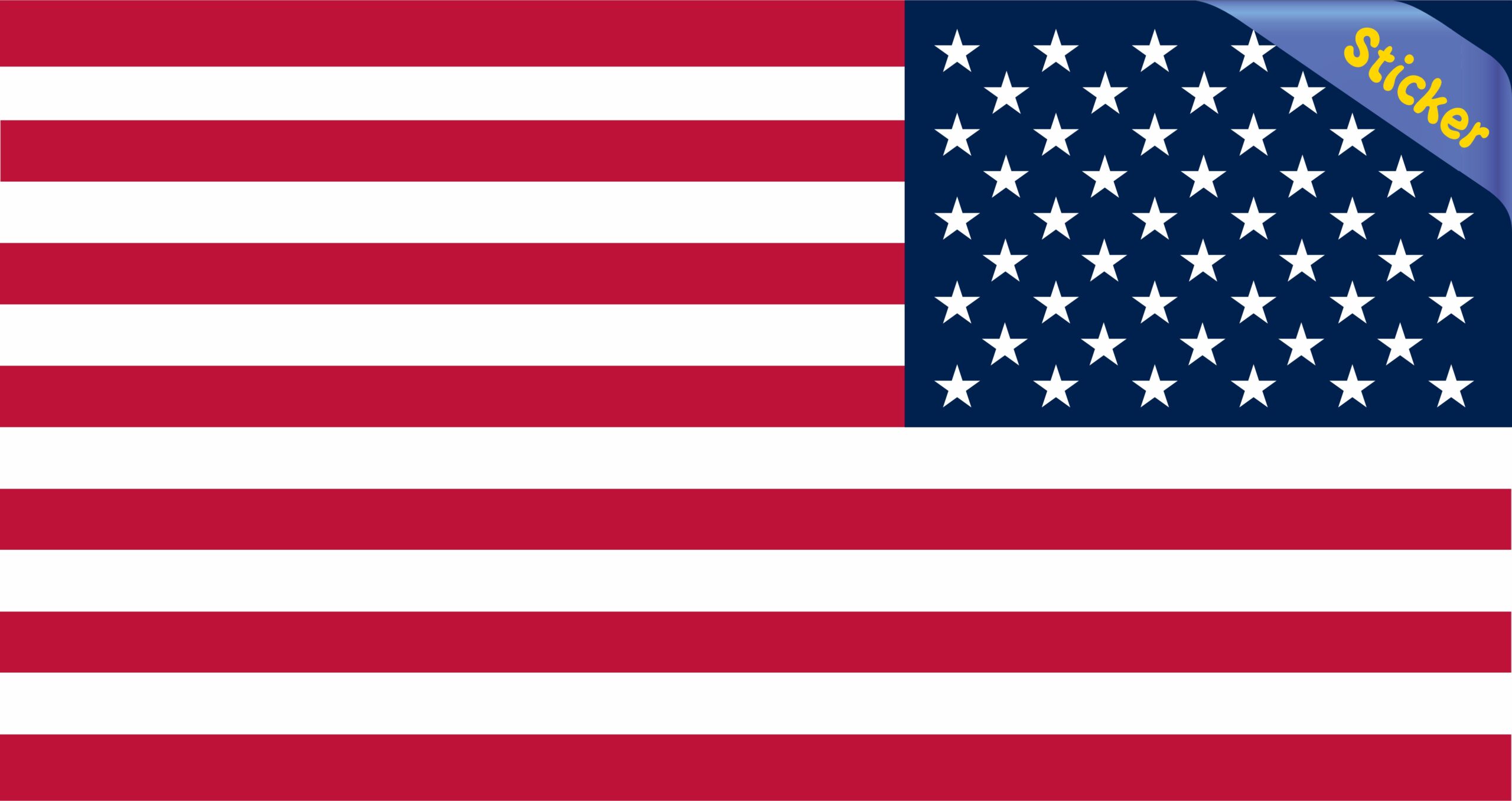 8.5in x 4.5in Retreating American Flag Sticker