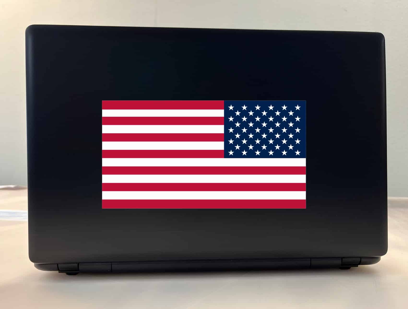 8.5in x 4.5in Retreating American Flag Sticker