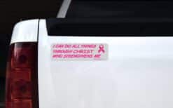 10in x 3in Philippians 4:13 Breast Cancer Magnet