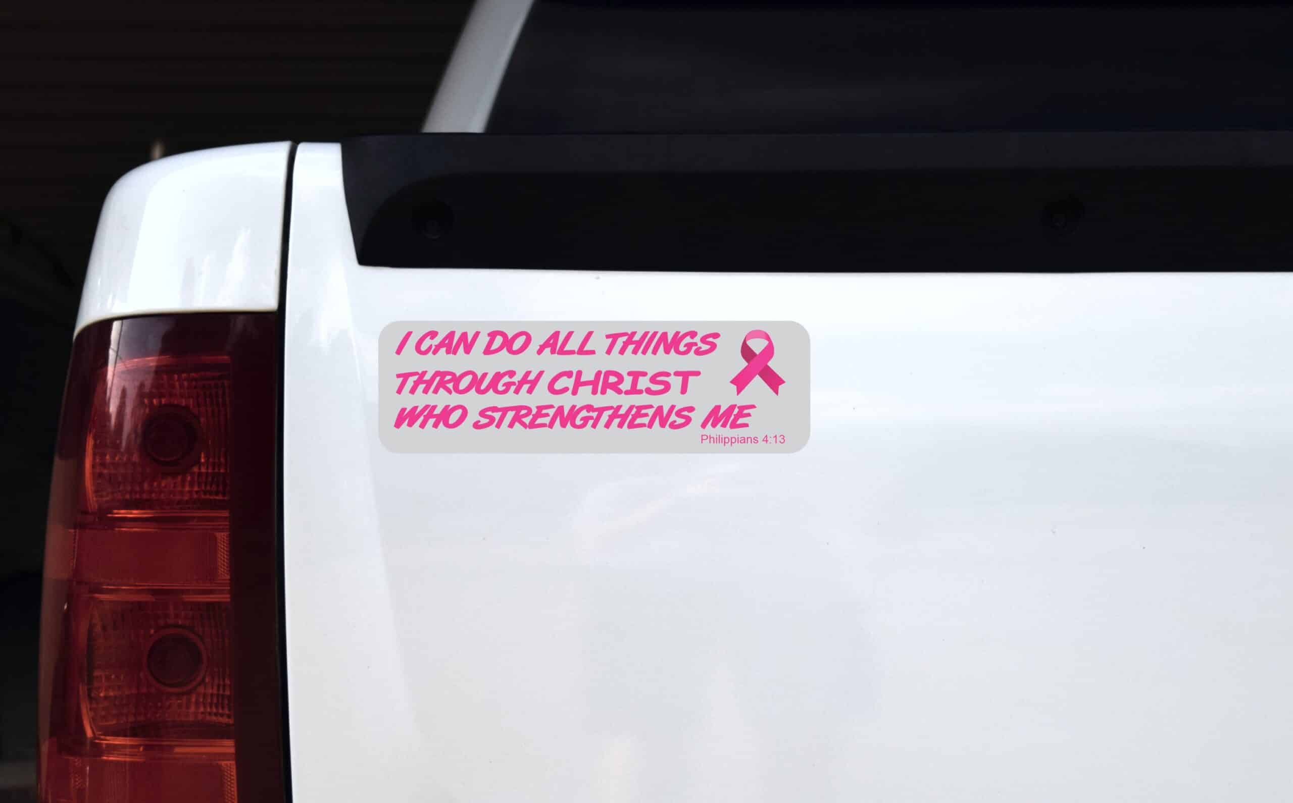 10in x 3in Philippians 4:13 Breast Cancer Magnet