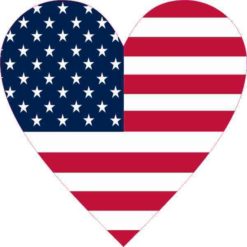 American Flag Heart Sticker