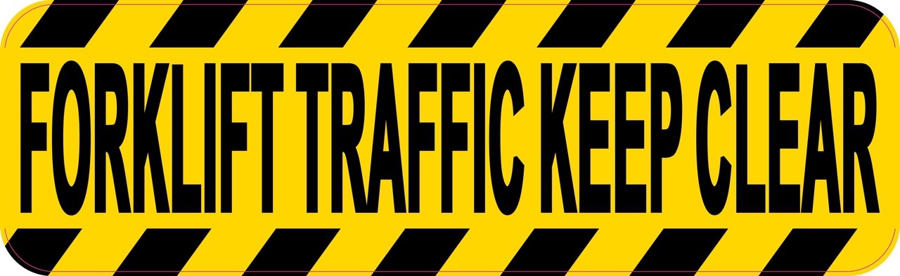 Striped Forklift Traffic Keep Clear Magnet