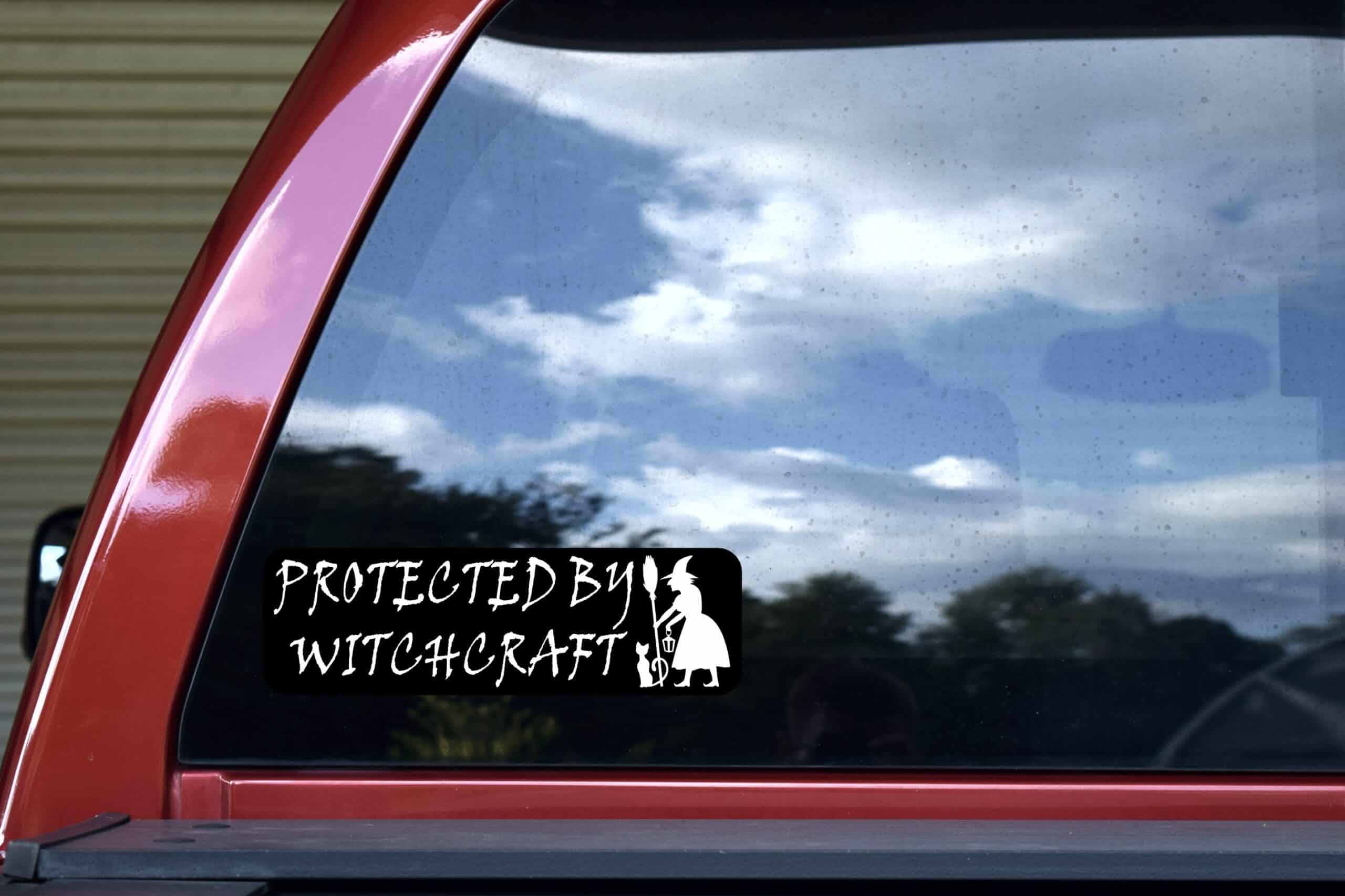 10in x 3in Protected by Witchcraft Sticker