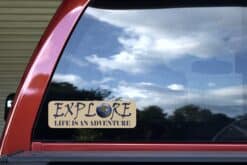10in x 3in Explore Life Is an Adventure Bumper Sticker
