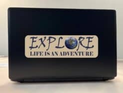 10in x 3in Explore Life Is an Adventure Bumper Sticker