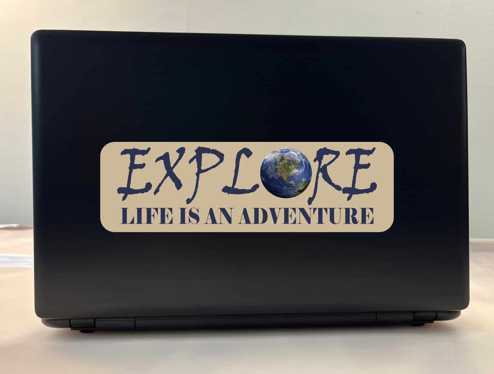 10in x 3in Explore Life Is an Adventure Bumper Sticker
