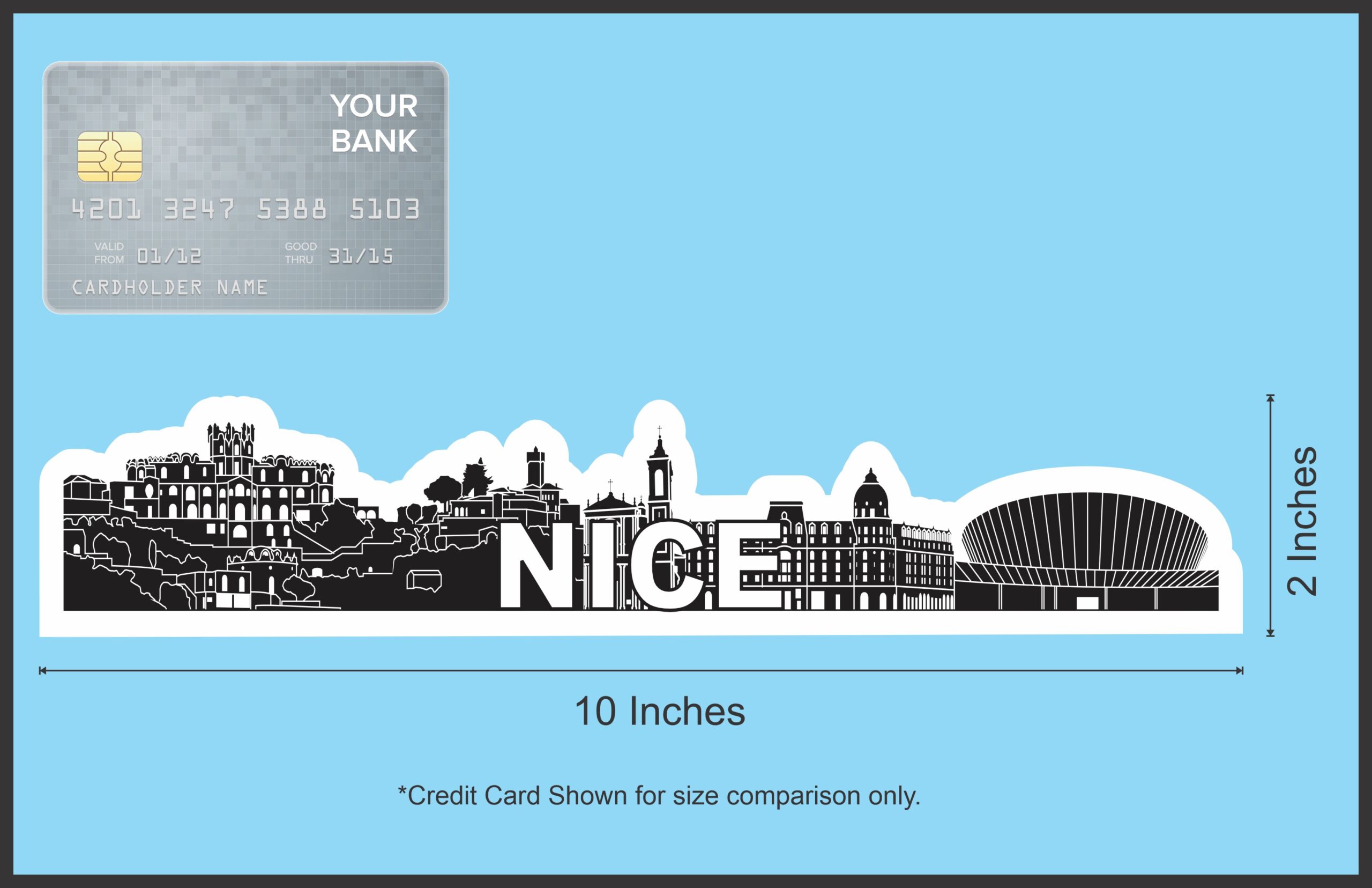 10in x 2in Nice Skyline Sticker