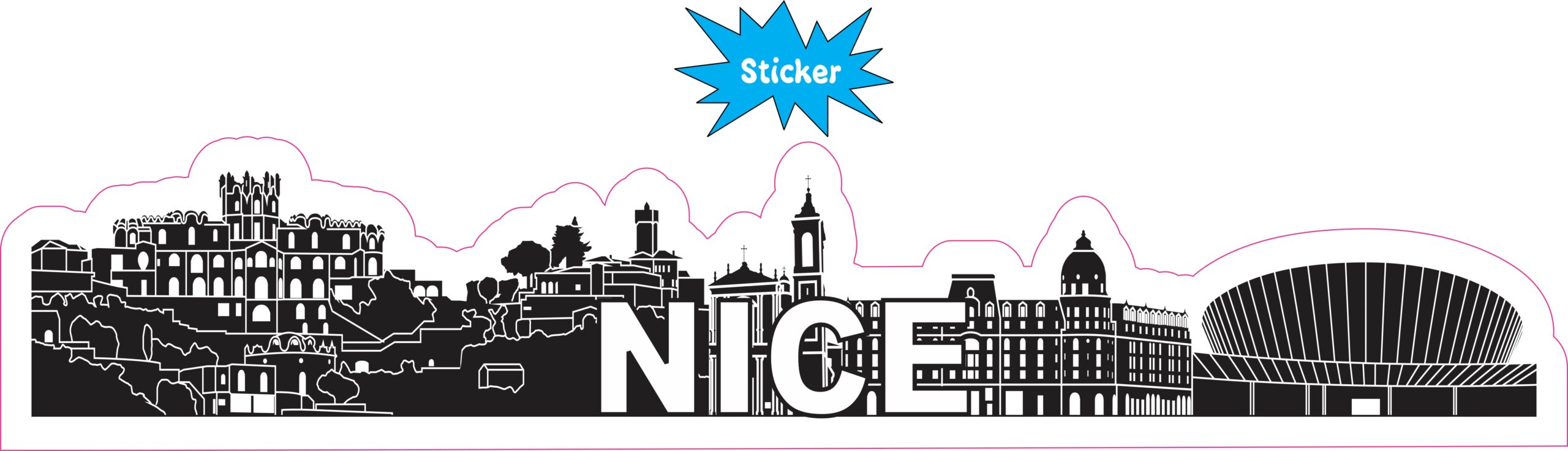 10in x 2in Nice Skyline Sticker