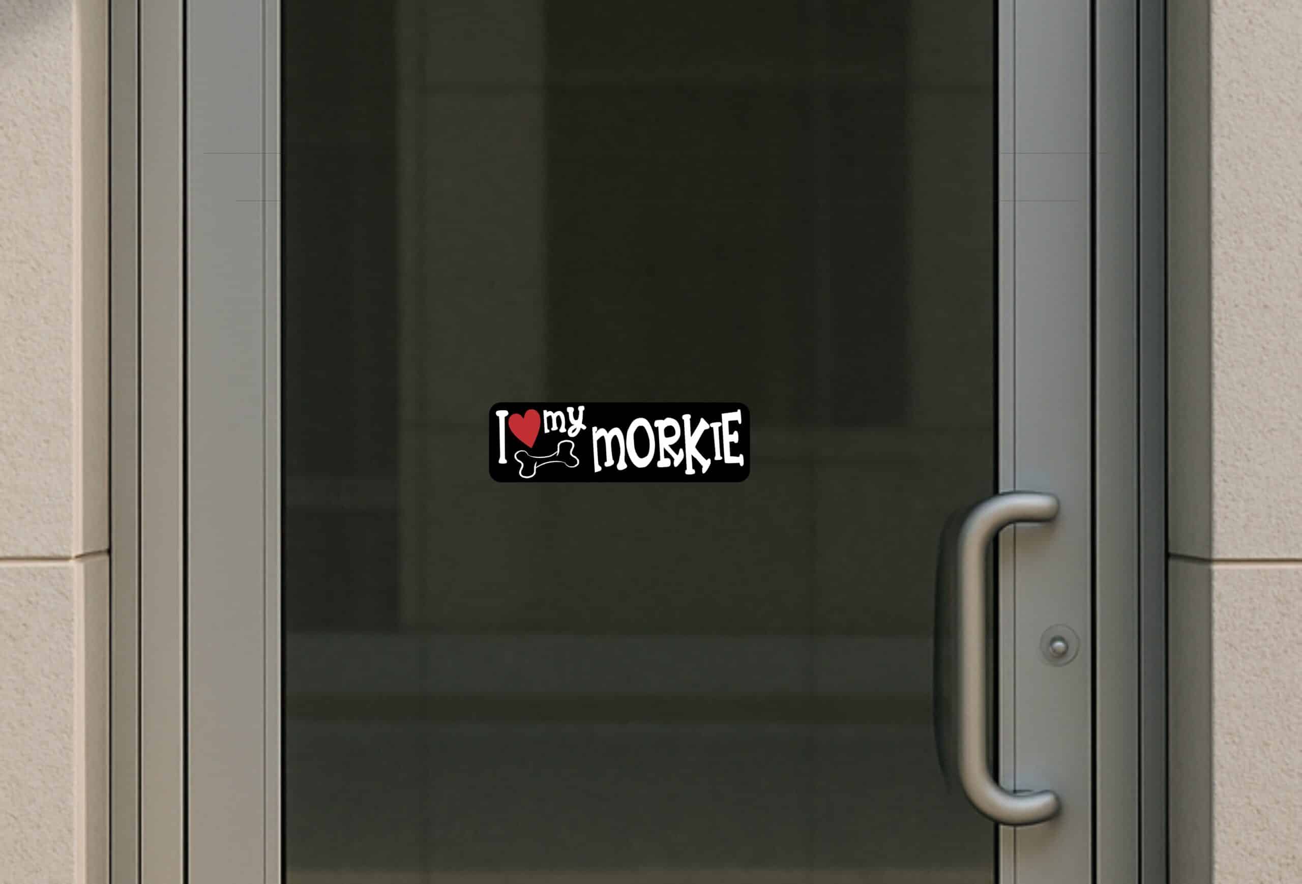 10in x 3in I Love My Morkie Bumper Sticker
