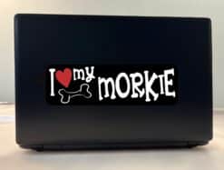 10in x 3in I Love My Morkie Bumper Sticker