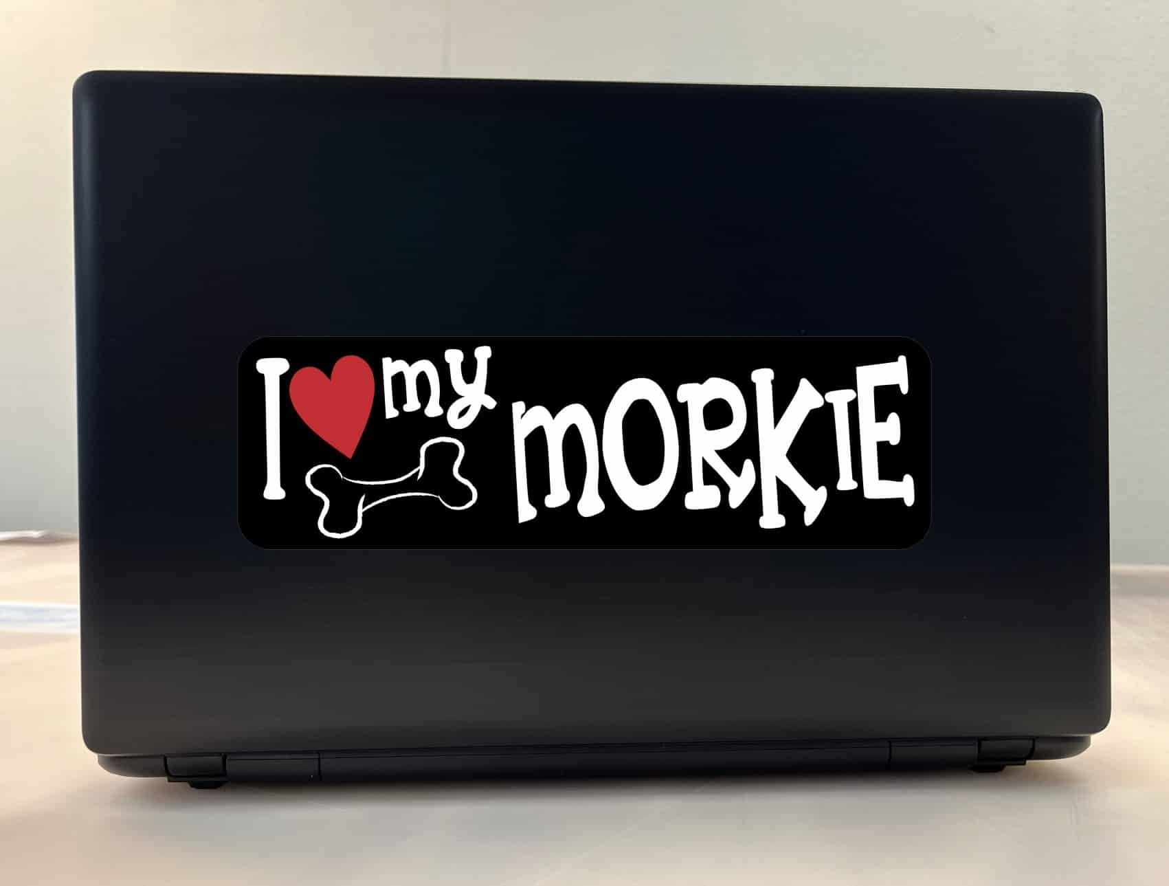 10in x 3in I Love My Morkie Bumper Sticker