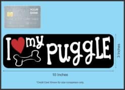10in x 3in I Love My Puggle Bumper Sticker
