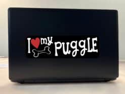 10in x 3in I Love My Puggle Bumper Sticker