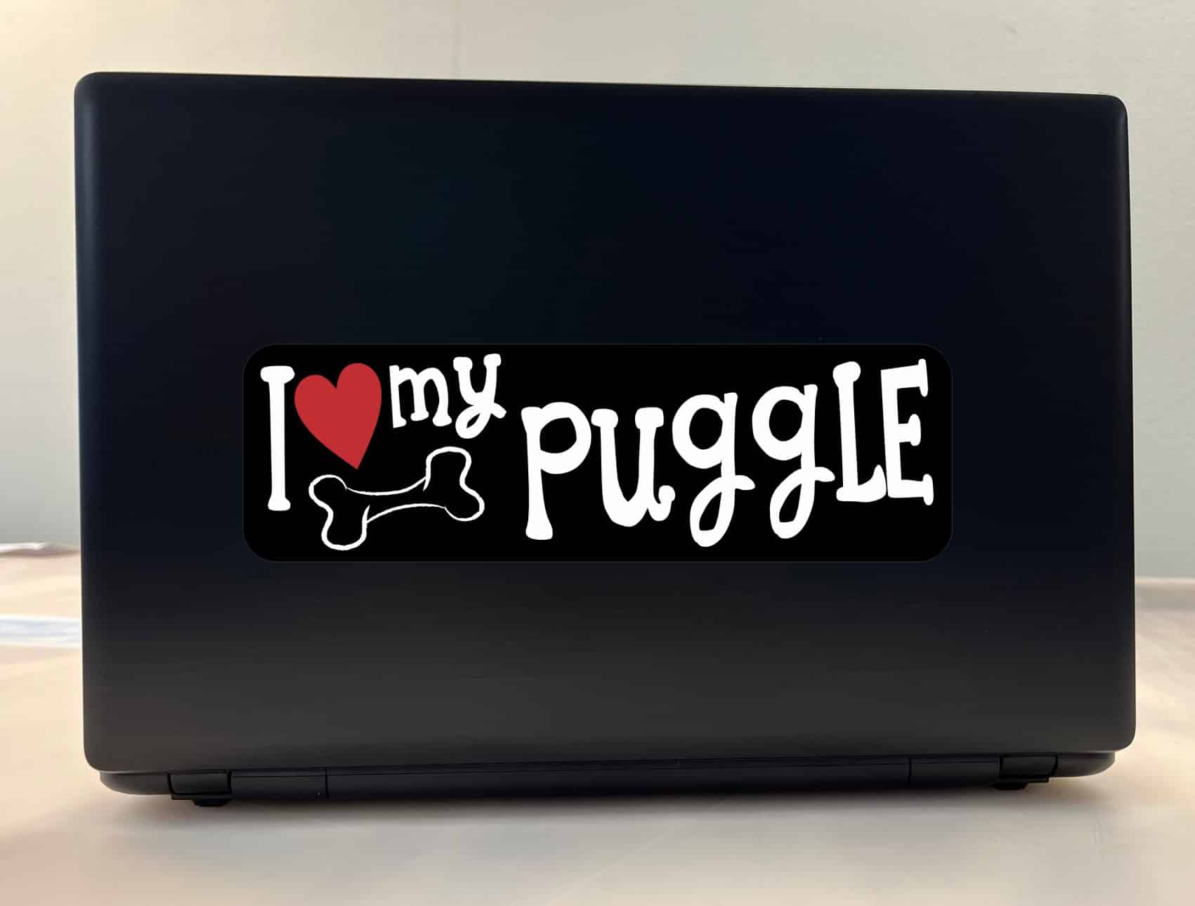 10in x 3in I Love My Puggle Bumper Sticker