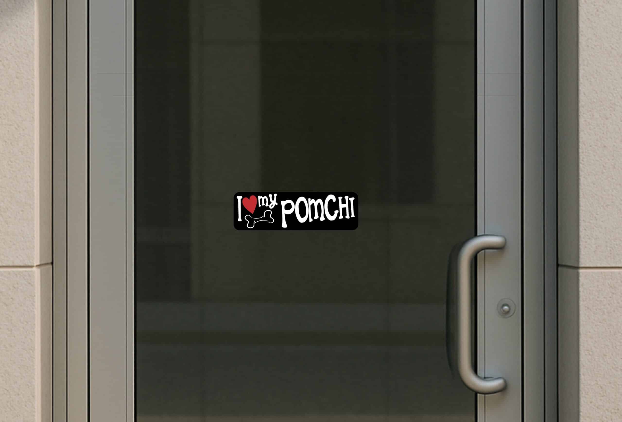 10in x 3in I Love My Pomchi Bumper Sticker
