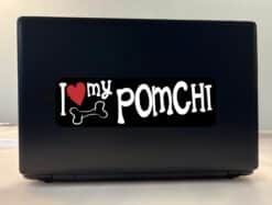 10in x 3in I Love My Pomchi Bumper Sticker