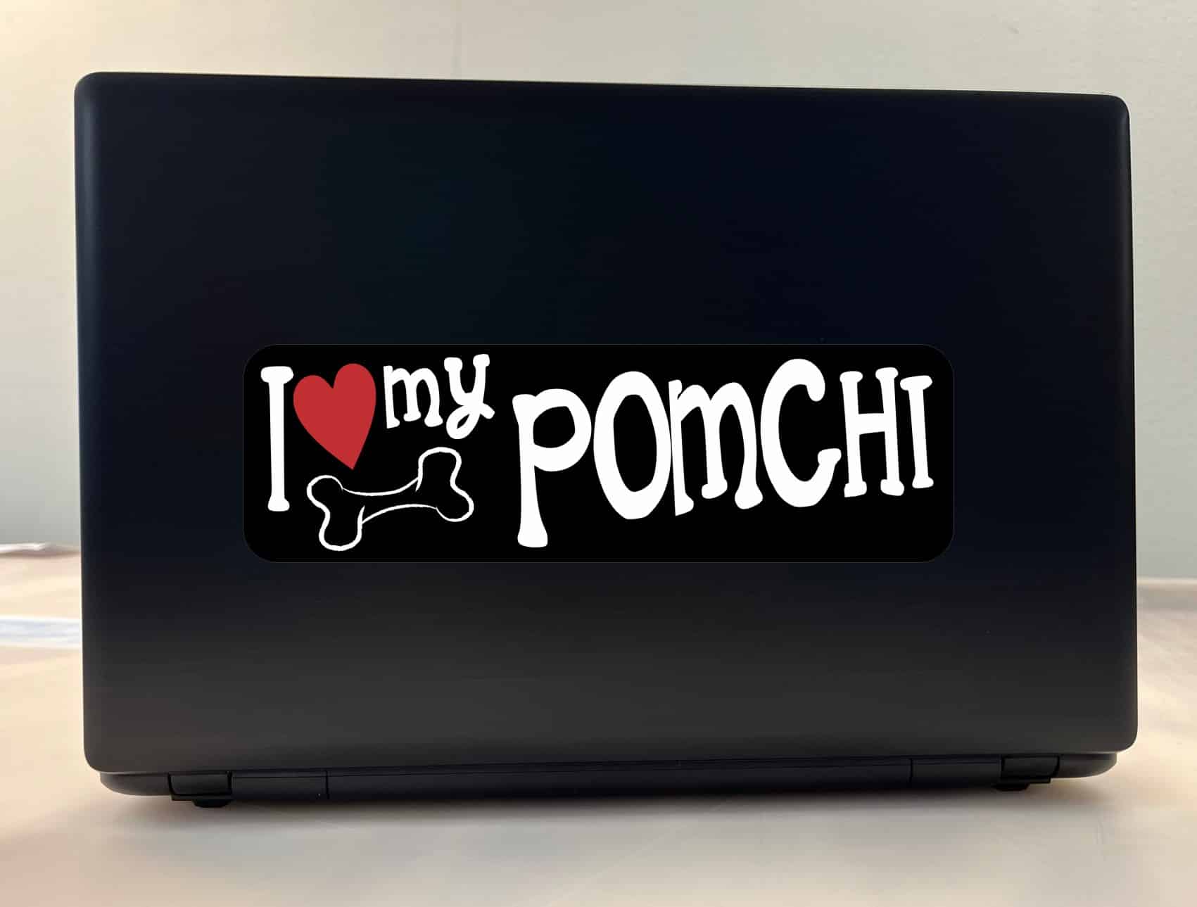 10in x 3in I Love My Pomchi Bumper Sticker