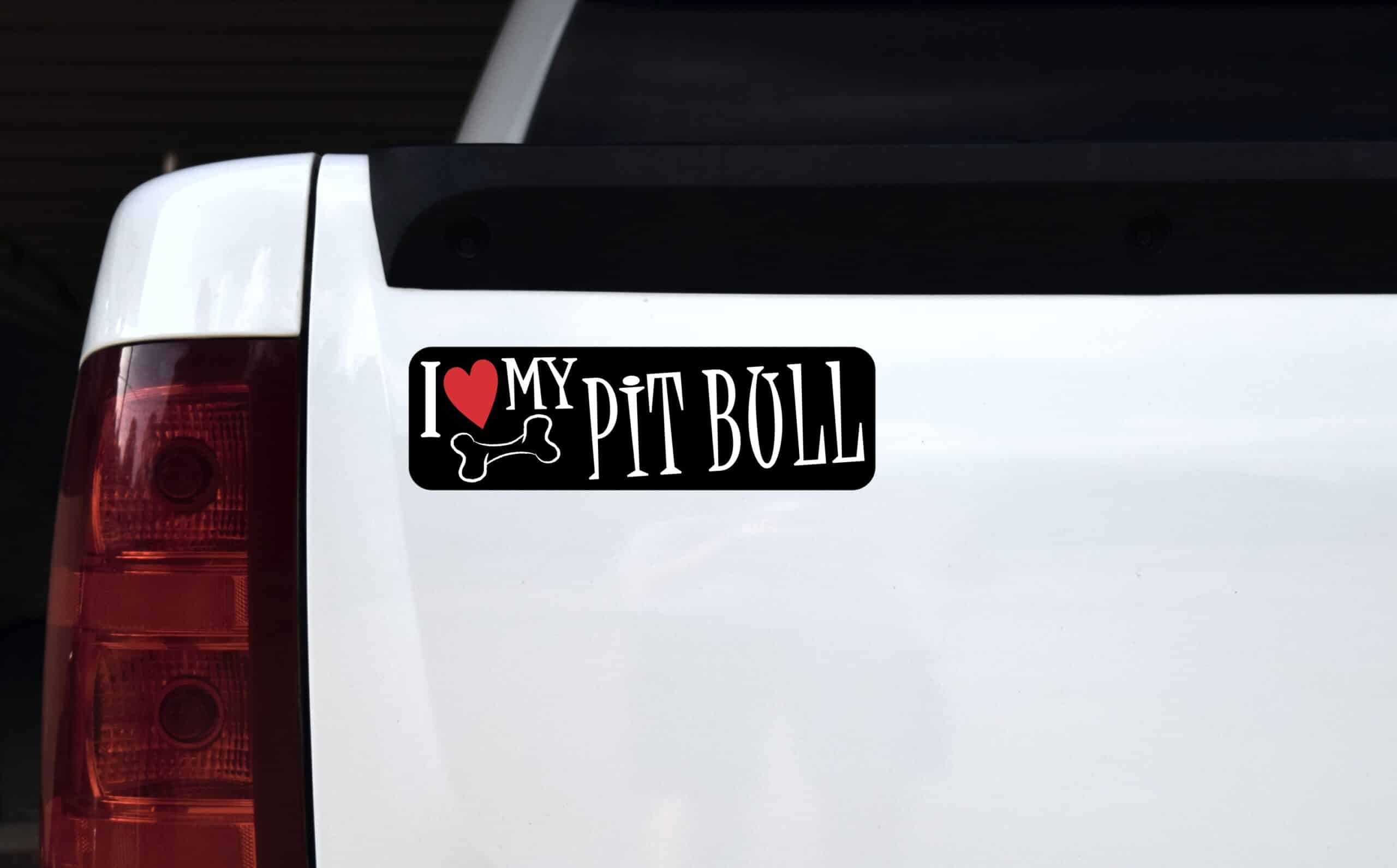 10in x 3in I Love My Pit Bull Magnet