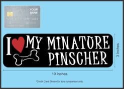 10in x 3in I Love My Miniature Pinscher Bumper Sticker