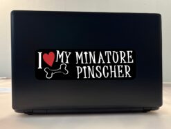 10in x 3in I Love My Miniature Pinscher Bumper Sticker