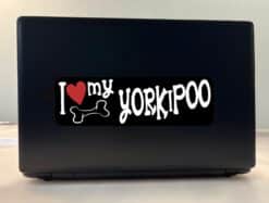 10in x 3in I Love My Yorkipoo Bumper Sticker