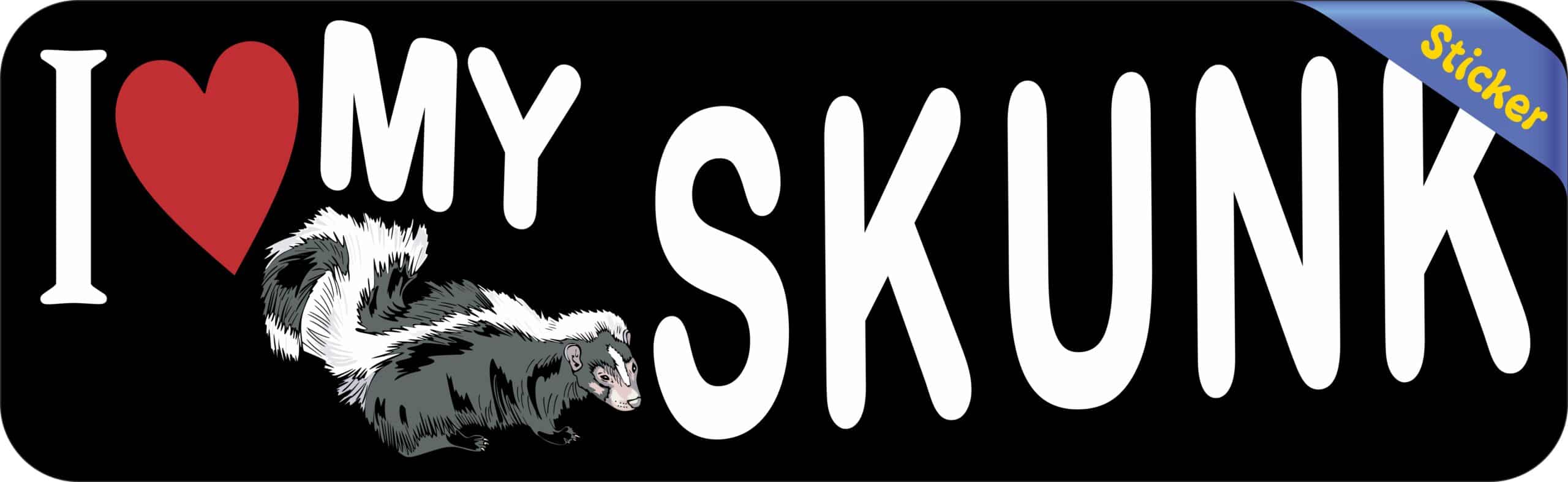 10in x 3in I Love My Skunk Bumper Sticker