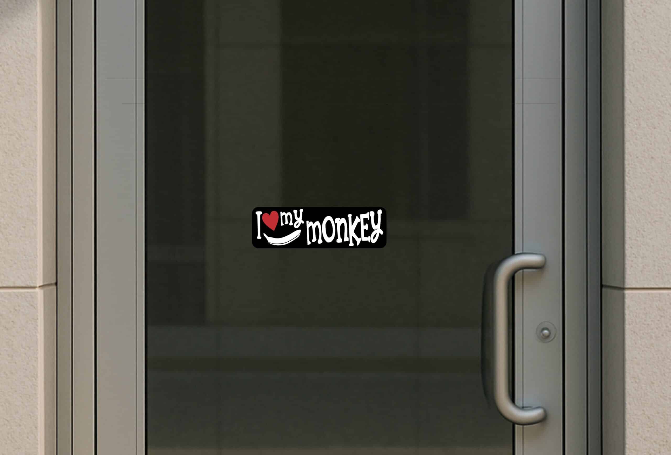 10in x 3in I Love My Monkey Bumper Sticker