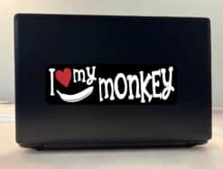 10in x 3in I Love My Monkey Bumper Sticker