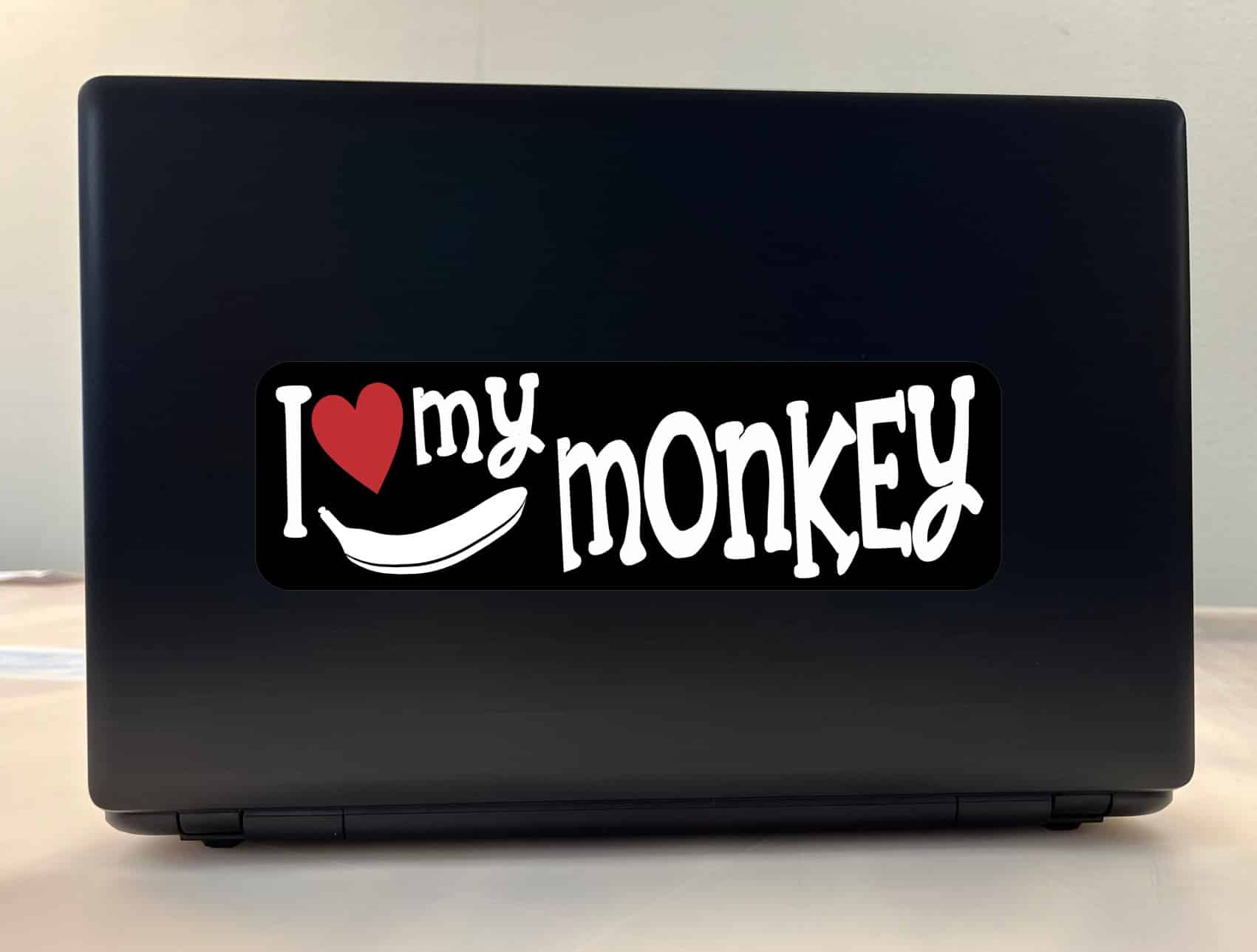 10in x 3in I Love My Monkey Bumper Sticker