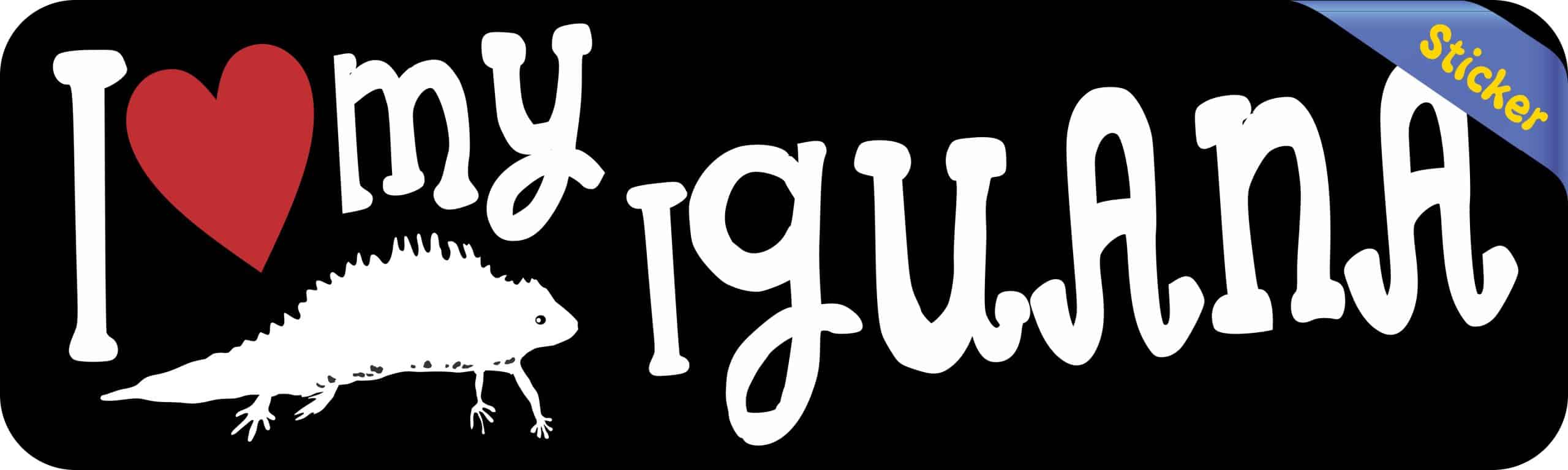 10in x 3in I Love My Iguana Bumper Sticker - Image 2