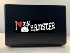 10in x 3in I Love My Hamster Bumper Sticker