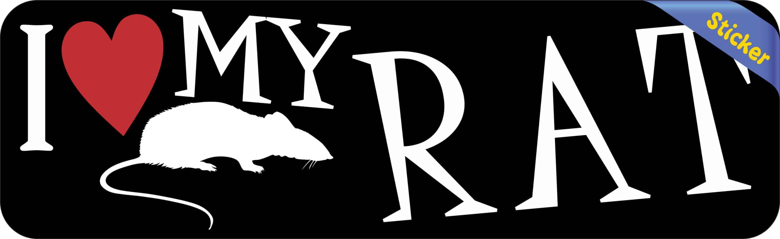 10in x 3in I Love My Rat Bumper Sticker