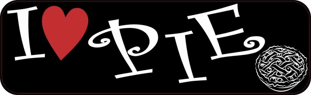 I Love Pie Bumper Sticker