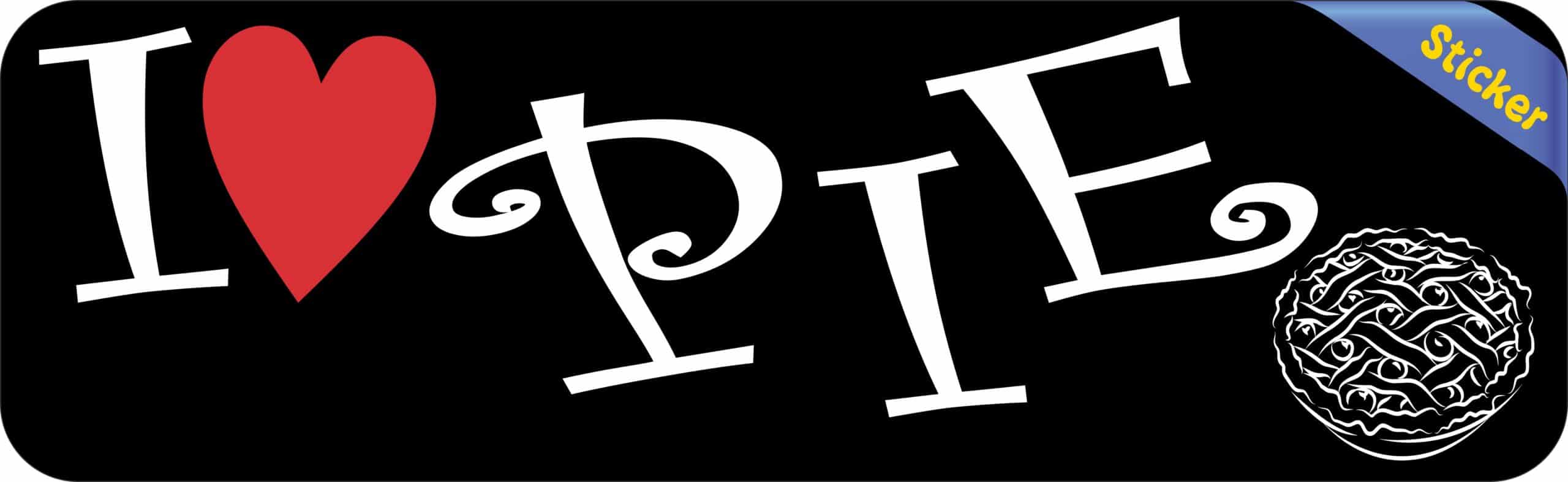 StickerTalk I Love Pie Vinyl Sticker, 10 inches x 3 inches