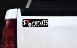10in x 3in I Love Cupcakes Bumper Sticker