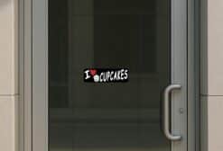 10in x 3in I Love Cupcakes Bumper Sticker